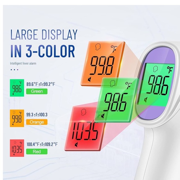No Touch Thermometer for Adults & Kids, Digital Thermometer w/ Fever Alarm, NWT - Picture 8 of 9